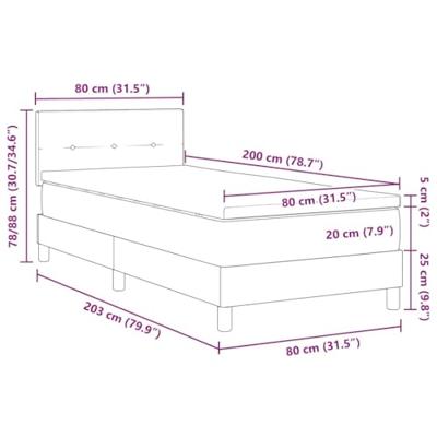 Boxspringbed met Matras & LED Blauw 80x200 cm Stof