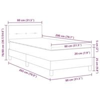 Boxspring bed met matras met hoofdeinde Zwart 80 x 200 cm Stof - thumbnail