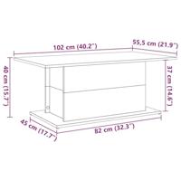 Salontafel 102x55,5x40 cm bewerkt hout oude houtkleurig - thumbnail