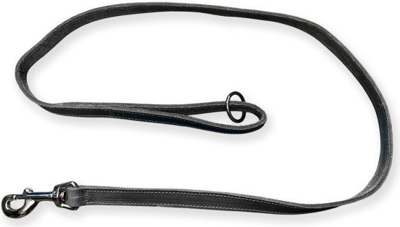 Hondenriem vetleer - Grijs - Met handvat