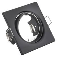 Spot Armatuur GU10 - Trion - GU10 Inbouwspot - Vierkant - Zwart - Aluminium - Kantelbaar 80mm - thumbnail