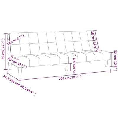 Slaapbank 2-zits stof zwart Slaapbank 2-zits stof zwart