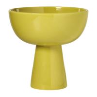 Decoratie schaal op voet - geel - ø20.3x20.3 cm - thumbnail