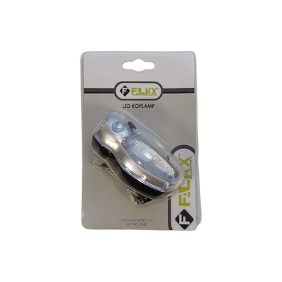 Falkx led koplamp uil 2 leds. incl batterijen (hangverpakking).