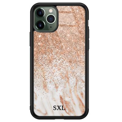 iPhone 11 Pro glazen hoesje ontwerpen - Marmer goud twist