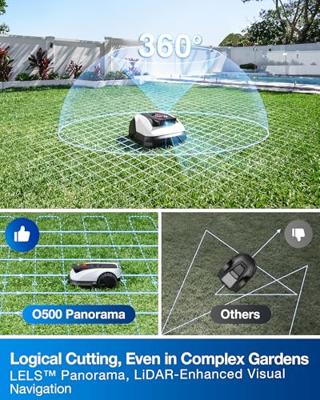 Ecovacs GOAT O500 Panorama Robotgrasmaaier Batterij/Accu Zwart, Wit