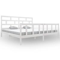 Bedframe massief grenenhout wit 200x200 cm - thumbnail