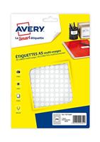 Avery PET08W ronde markeringsetiketten, diameter 8 mm, blister van 4704 stuks, wit - thumbnail