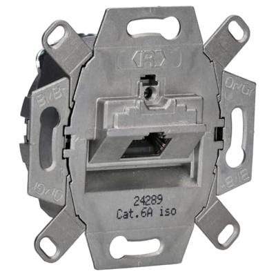 Netwerkaansluiting cat6A 1 x 8 polig RJ45 met inzetplaat Gira E2 zwart