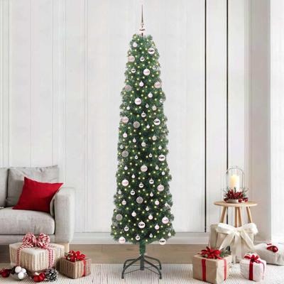 VidaXL Kunstkerstboom groen 240 cm pvc en staal en kunststof VidaXL Kunstkerstboom groen 240 cm pvc en staal en kunststof