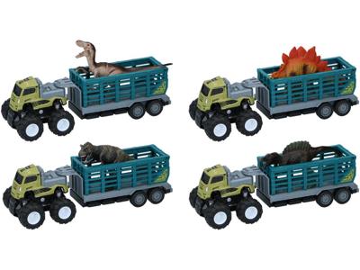 Eddy Toys Truck met aanhanger en dino 26x9x9cm