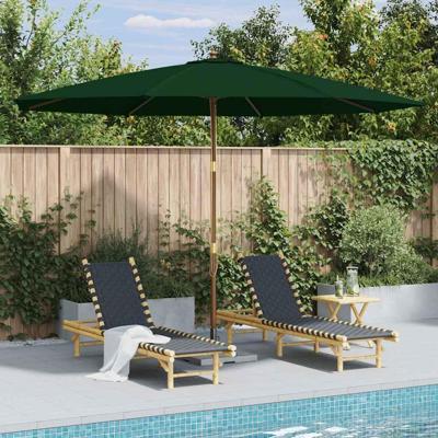 Parasol met houten paal 350 cm groen