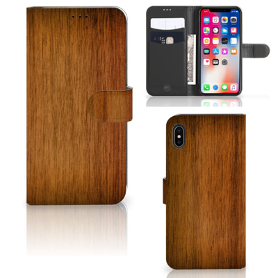 Apple iPhone Xs Max | Book Style Case | Donker Hout