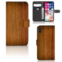 Apple iPhone Xs Max | Book Style Case | Donker Hout - thumbnail