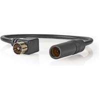Kabel voor Auto-Antenne - IEC (Coax) Male - Auto-Antenne-Aansluiting - Vernikkeld - 0.30 m - Rond - PVC - Zwart - Polybag - thumbnail