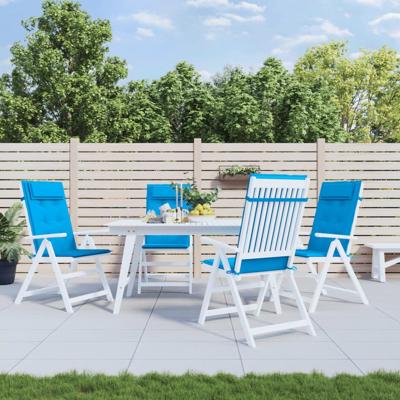 VidaXL Stoelkussens 4 st hoge rug oxford stof lichtblauw