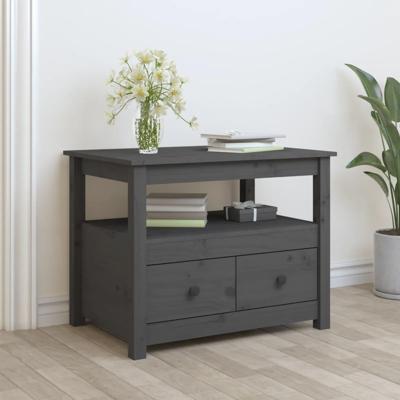 Salontafel 71x49x55 cm massief grenenhout grijs Salontafel 71x49x55 cm massief grenenhout grijs