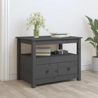 Salontafel 71x49x55 cm massief grenenhout grijs - thumbnail