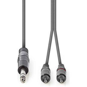 Nedis Stereo-Audiokabel | 6,35 mm Male | 2x RCA Male | 3 m | 1 stuks - COTH23300GY30 COTH23300GY30