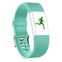 Vierkante patroon verstelbare sport polsband voor FITBIT charge 2 (mintgroen) - thumbnail