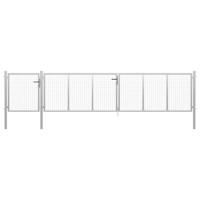 Tuinpoort staal 500x100 cm zilver - thumbnail