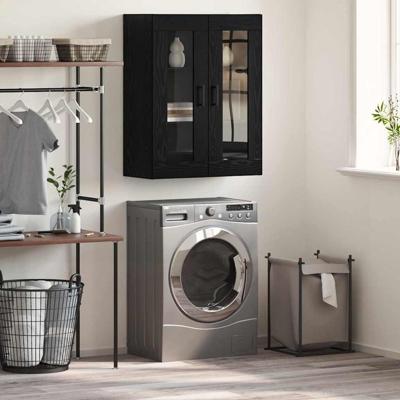 Dressoir Zwart 69.5 x 34 x 90 cm Bewerkt hout