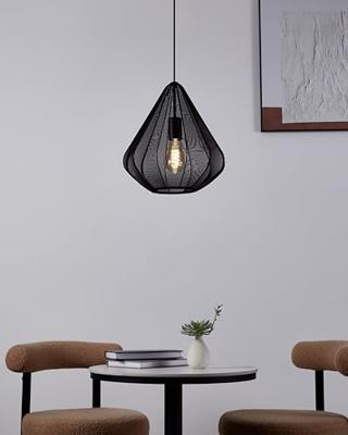 EGLO Dolwen Hanglamp - E27 - Ø 33,5 cm - Zwart - Textiel