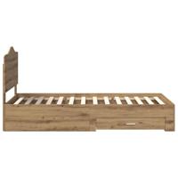 Bedframe met hoofdeinde Artisan Eiken 90 x 190 cm Bewerkt hout - thumbnail
