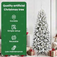 VidaXL Kunstkerstboom wit 180 cm pvc en plastic en staal en pe - thumbnail