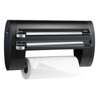 Emsa Superline Keukenrolhouder 3-delig Zwart - thumbnail