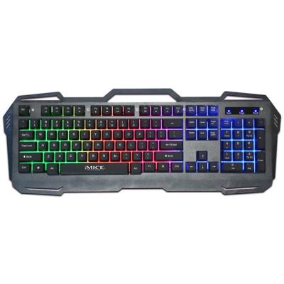 iMICE AK-400 USB Interface 104 toetsen Wired kleurrijke Backlight Gaming toetsenbord voor Computer PC Laptop(Black)