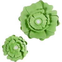 Creativ Company Papieren bloemen, d 15+25 cm, 230 gr, groen, 2 stuk/ 1 doos - thumbnail