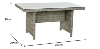 Bank en tafel set DKD Home Decor Buitenkant 267 x 204 x 90 cm (4 pcs)