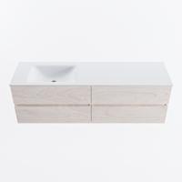 MONDIAZ VICA 160cm badmeubel onderkast Underlayment 4 lades. Wastafel CLOUD links zonder kraangat, kleur Talc. - thumbnail