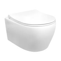 Wandcloset BWS Toon Keramiek Met RVS Sproeier Mat Wit - thumbnail