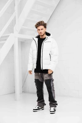 Black Bananas Block Freeze Puffer Jas Heren Wit - Maat XS - Kleur: Wit | Soccerfanshop