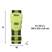 Kofferriem Master Lock cijferslot groen/zwart - thumbnail