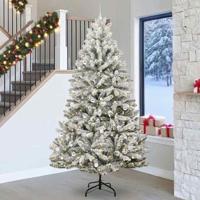 Kunstkerstboom met 300 LED Groen en Wit 270 cm PVC en Metaal - thumbnail