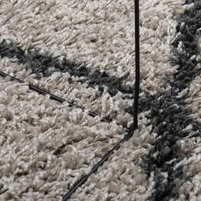 VidaXL Vloerkleed pamplona shaggy hoogpolig ø 120 cm beige antraciet - thumbnail