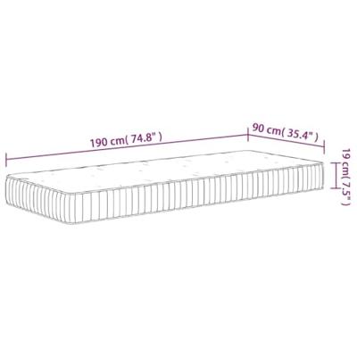 Pocketveringmatras middelhard 90x200 cm superkingsize - thumbnail