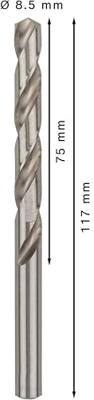 Bosch Accessories 2608595073 HSS Metaal-spiraalboor 8.5 mm Gezamenlijke lengte 117 mm Geslepen DIN 338 Cilinderschacht 5 stuk(s) Bosch Accessories 2608595073 HSS Metaal-spiraalboor 8.5 mm Gezamenlijke lengte 117 mm Geslepen DIN 338 Cilinderschacht 5 stuk(s)