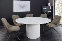 Ronde eettafel UNIQUE 120cm wit keramiek met zuilvoet - 46383 - thumbnail