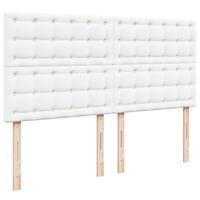 Boxspring met matras kunstleer wit 200x200 cm - thumbnail