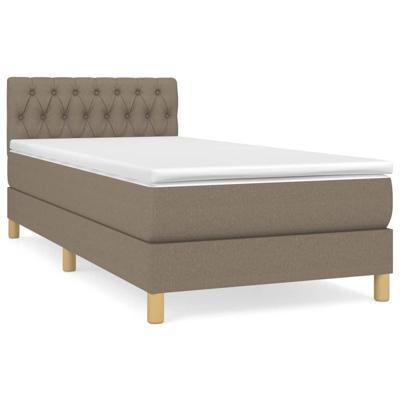 Boxspring met matras stof taupe 90x200 cm