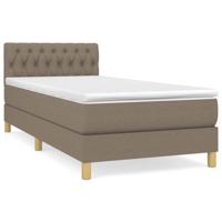 Boxspring met matras stof taupe 90x200 cm - thumbnail