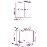 2-delige Badkamerkastenset bewerkt hout gerookt eikenkleurig - thumbnail