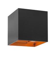 Highlight WandspotSquare zwart met goud 10cm - W3618.38 - thumbnail