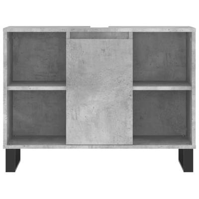 Badkamerkast 80x33x60 cm bewerkt hout betongrijs