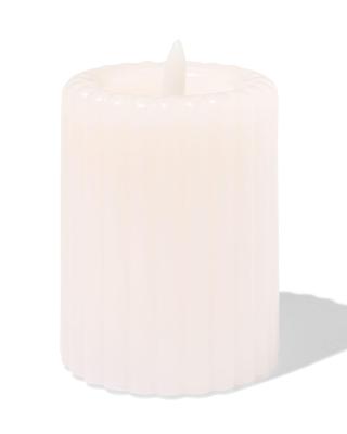 HEMA LED kaars 7.5x10cm rib ivoor (ivoor)