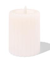 HEMA LED kaars 7.5x10cm rib ivoor (ivoor) - thumbnail